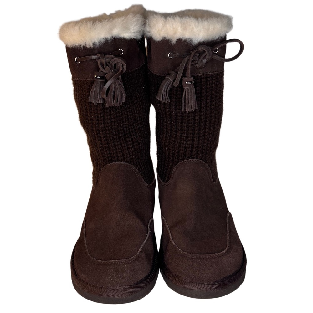 Cozy Women’s Brown Slip-On Faux Fur Lined Bass Suede Boots Size 8 - Picture 3 of 8
